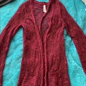 Burgundy Knit cardigan